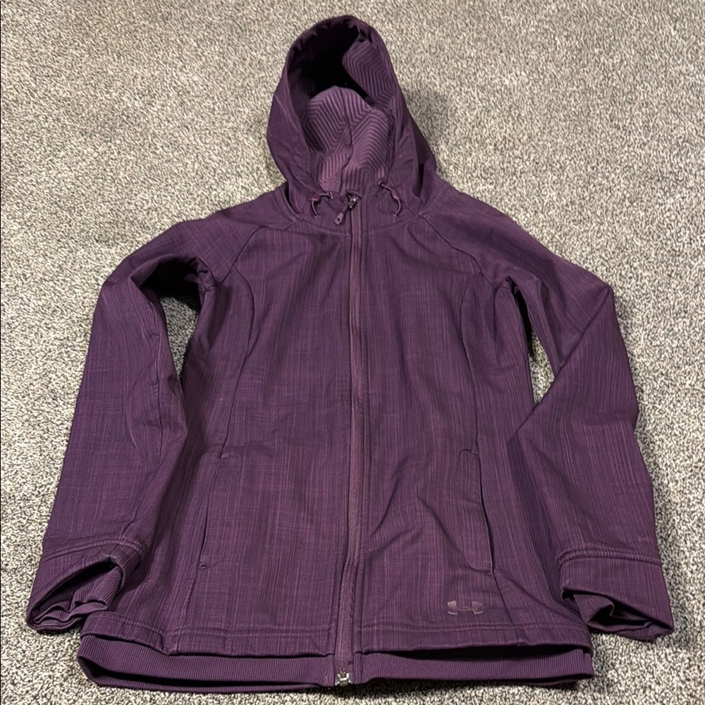 Under Armour Purple Jacket with Hood and Water-Resistant Fabric